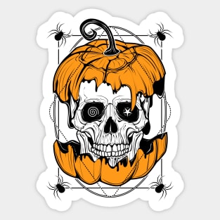 Skull-Pumpkin-Halloween Sticker